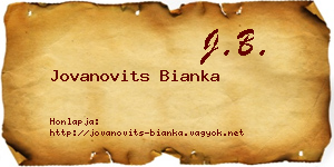 Jovanovits Bianka névjegykártya