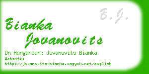 bianka jovanovits business card